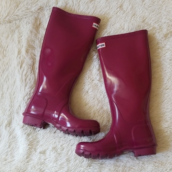 Hunter Shoes - Hunter Tall Gloss Rain Boots Violet